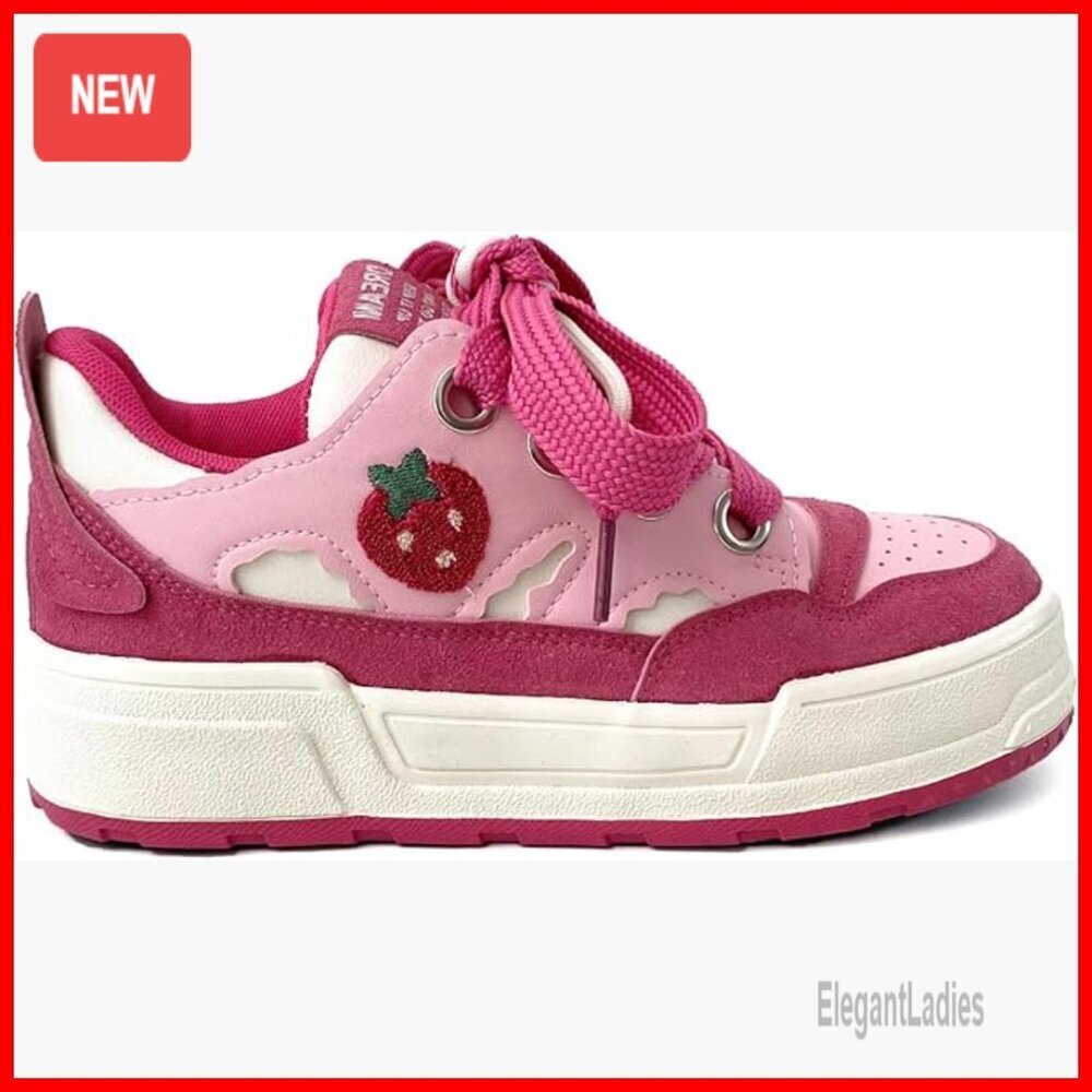 Platform Canvas Sneakers with Lace-Up and Zipper Closure for Women